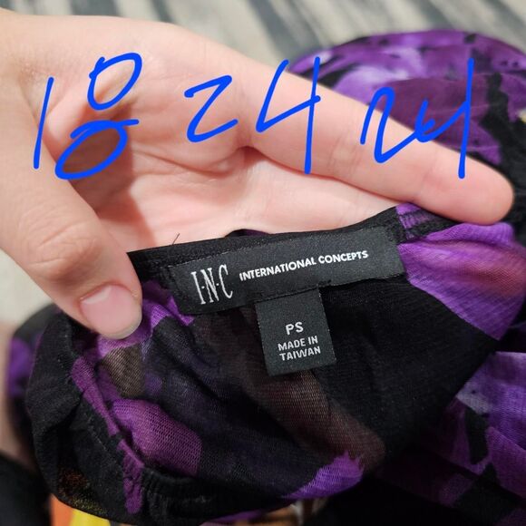 Vintage y2k 90s witchy whimsigoth floral purple chiffon top - Picture 4 of 4